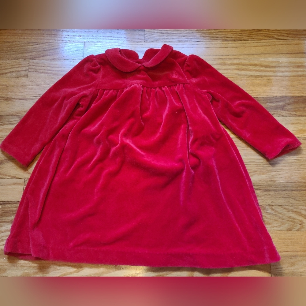 2 for $35 - Ralph Lauren Infant Girls 12m Red Long Sleeve Velour Dress